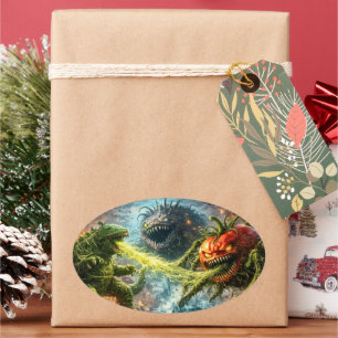 The attack of the Colossus mutant veggie oval stic Sticker