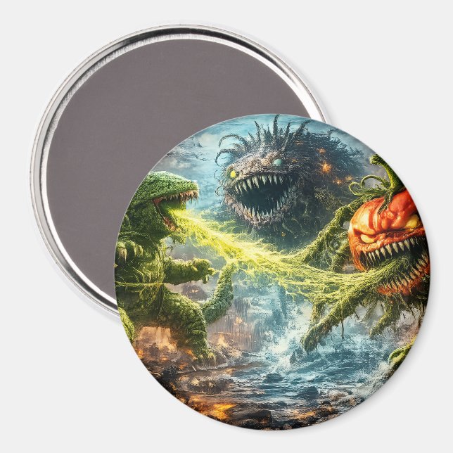 The attack of the Colossus mutant veggie round lar Magnet (Front/Back)