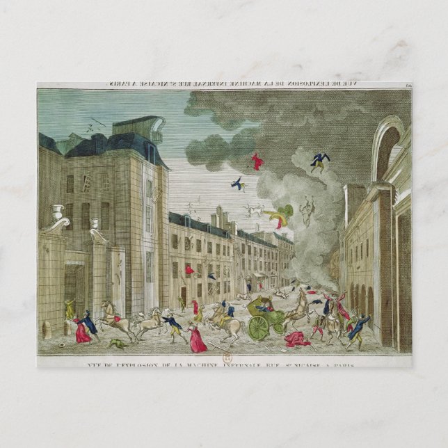 The Attempted Assassination of Napoleon Bonaparte Postcard (Front)