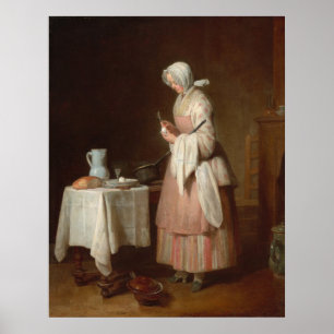 The Attentive Nurse - Jean-Siméon Chardin Fine Art Poster