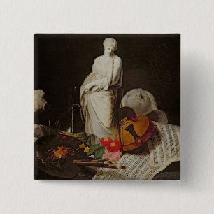The Attributes of the Arts 15 Cm Square Badge