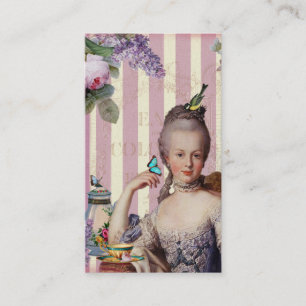 Thé au Petit Trianon – rose on gold calling car Card