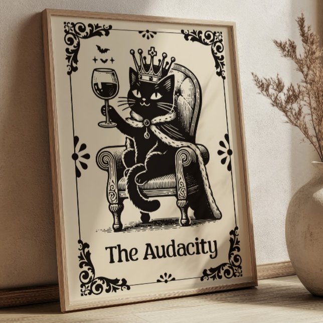 The Audacity Black Cat Funny Tarot Card Art Poster (Creator Uploaded)