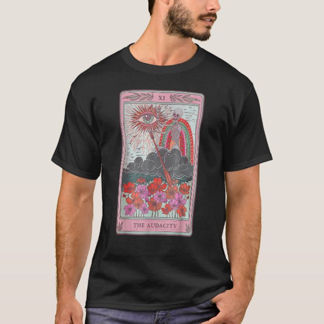The Audacity Skeleton Tarot Card Sun Evil Eye Aest T-Shirt (Front)
