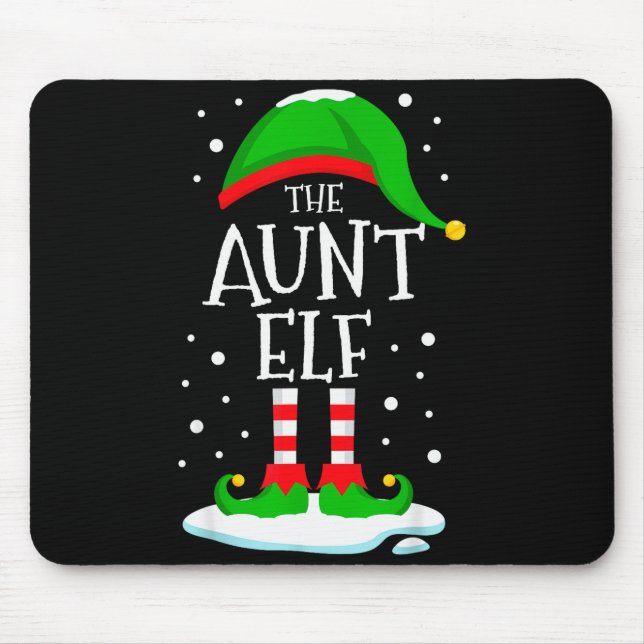 The Aunt Elf Christmas Family Matching Xmas Auntie Mouse Pad (Front)