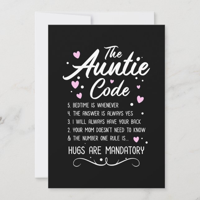 The Auntie Code Save The Date (Front)