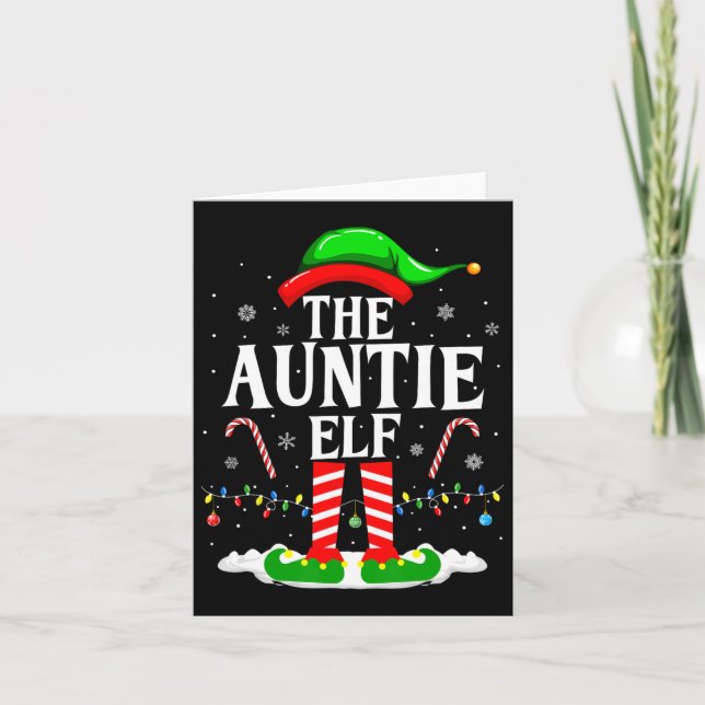 The Auntie Elf Funny Xmas Elf Matching Family Chri Card (Front)