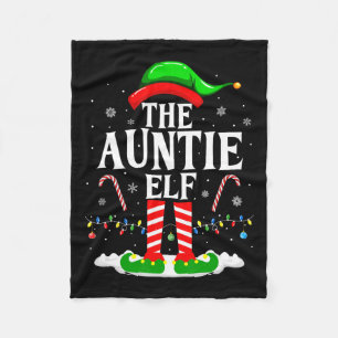 The Auntie Elf Funny Xmas Elf Matching Family Chri Fleece Blanket