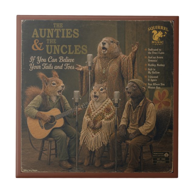 The Aunties & the Uncles: a Parody Ceramic Tile (Front)