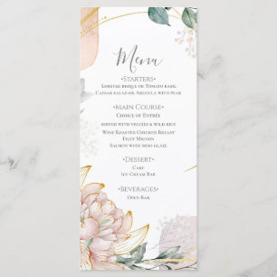 The Aureate Frame Floral Greenery Wedding Menu