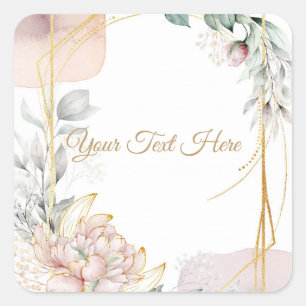 The Aureate Frame Floral Greenery Wedding  Square Sticker