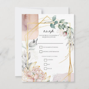 The Aureate Frame Mauve Floral Greenery Wedding Invitation