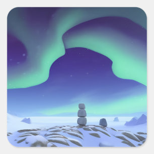 The Aurora Borealis: Dancing Lights Of The North Square Sticker
