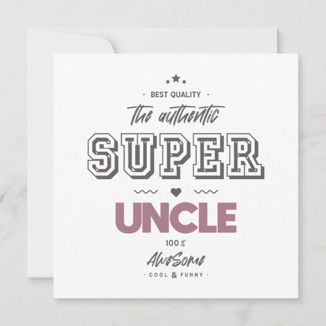 The authentic great uncle card (Front)