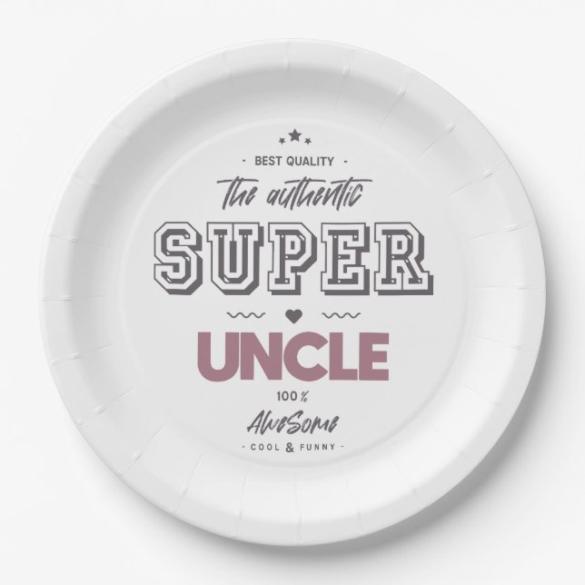 The authentic great uncle shot glass napkins paper plate (Front)