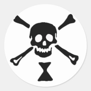 The authentic pirate flag of Emanuel Wynne Classic Round Sticker