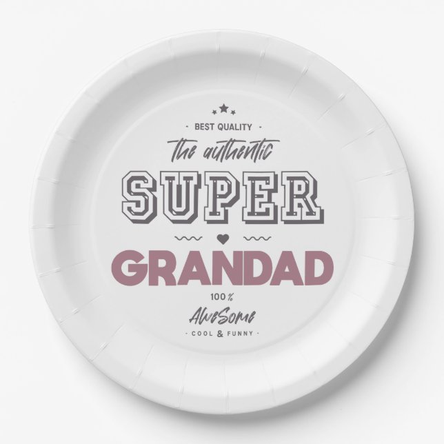 The authentic super grandad paper plate (Front)