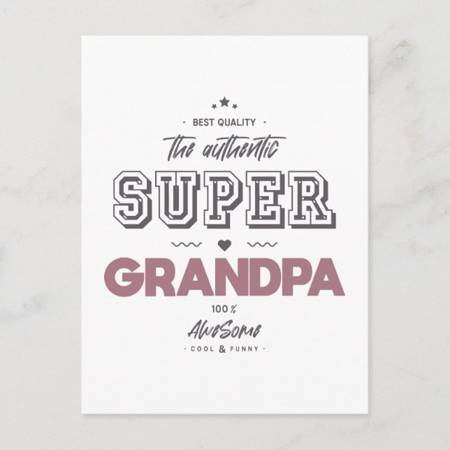 The authentic super grandpa postcard (Front)