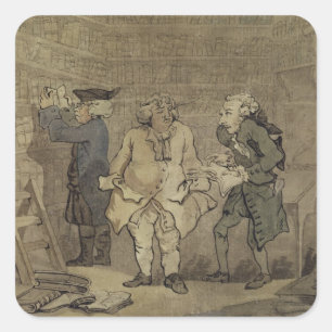 The Author and his Publisher, 1784 (grey wash and Square Sticker