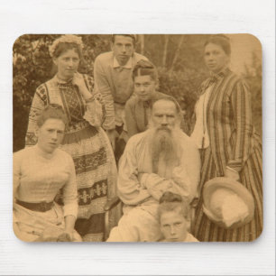 The author Leo Tolstoy with his family Mouse Pad