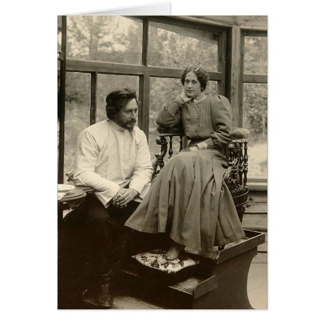 The author Leonid Andreyev with his wife (Front)