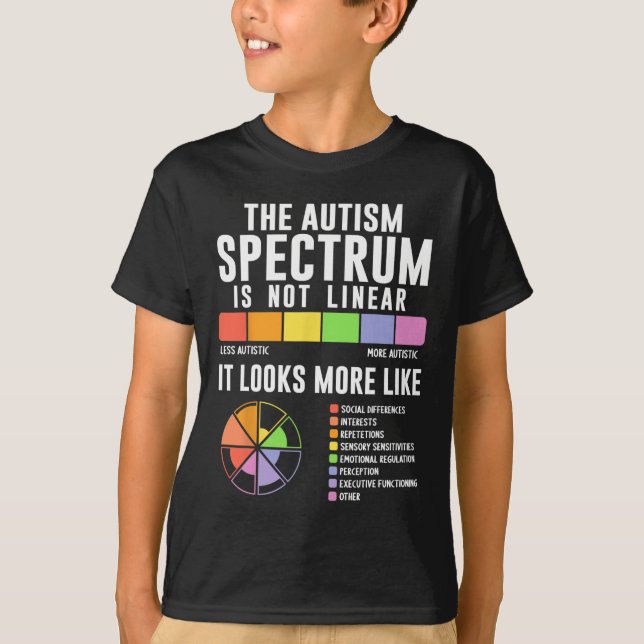 The Autism Spectrum Is Not Linear Autism Awareness T-Shirt (Front)
