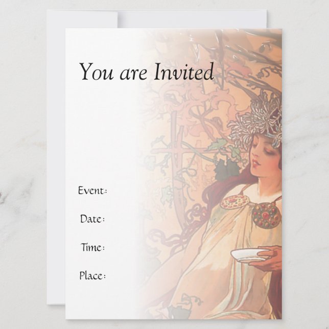 The Autumn - Alphonse Mucha Invitation (Front)