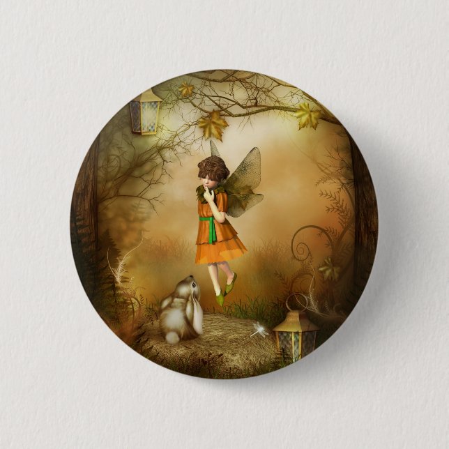 The Autumn Fairy 6 Cm Round Badge (Front)