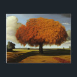The Autumn Oak Fine Art Surreal Style  Postcard<br><div class="desc">Mighty oak tree with autumn coloured leaves is the centre of this beautiful AI rendered surreal style digital art postcard.</div>