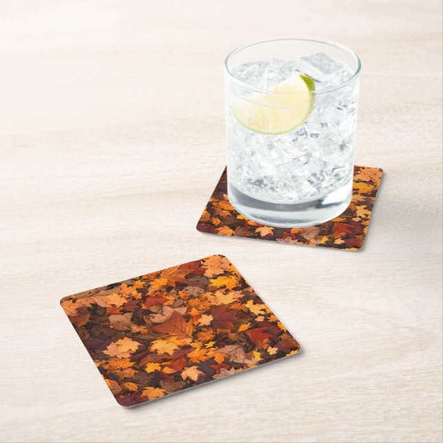 the autumn square paper coaster (Insitu)