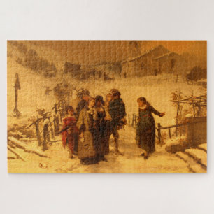 The Avalanche in Winter (by Gerolamo Induno) Jigsaw Puzzle