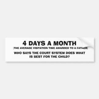 (THE AVERAGE VISITATION TIME AWARDED TO A FATHE... BUMPER STICKER
