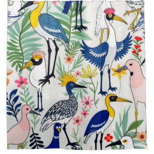 The Aviary Almanac Shower Curtain