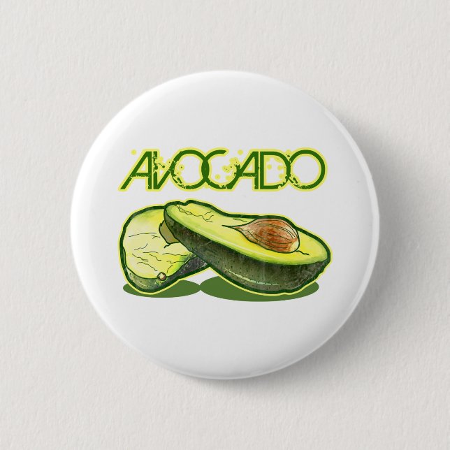 The Avocado 6 Cm Round Badge (Front)