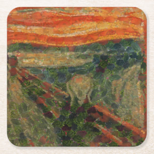 The Avocado Scream Fine Art Vegan Spoof Square Paper Coaster