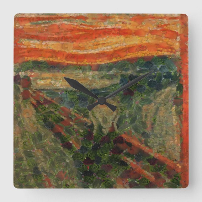 The Avocado Scream Fine Art Vegan Spoof  Square Wall Clock (Front)