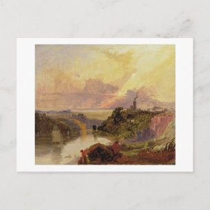 The Avon Gorge at Sunset (oil on paper) Postcard