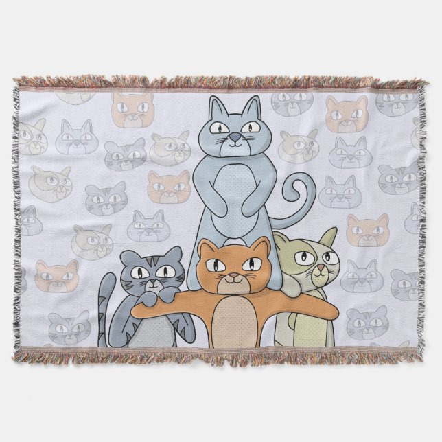 The Awesome Cats Throw Blanket (Front)