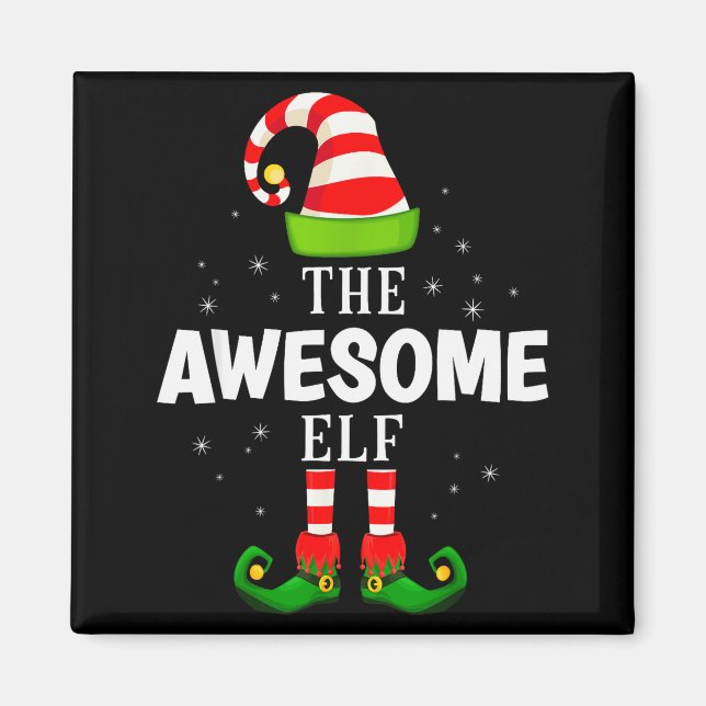 The Awesome Elf Christmas Pjs Matching Pajama  Magnet (Front)