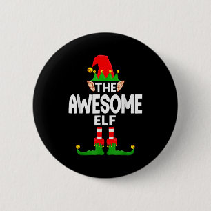 The Awesome Elf Family Christmas Pajama Party 6 Cm Round Badge