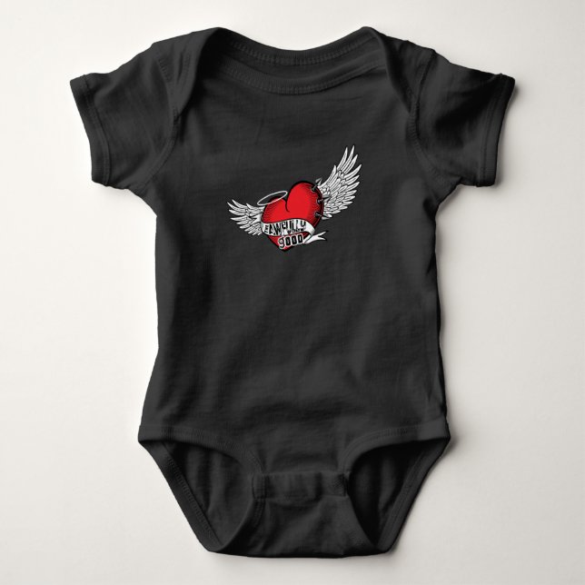 The Awfully Good Baby - Black Baby Bodysuit (Front)