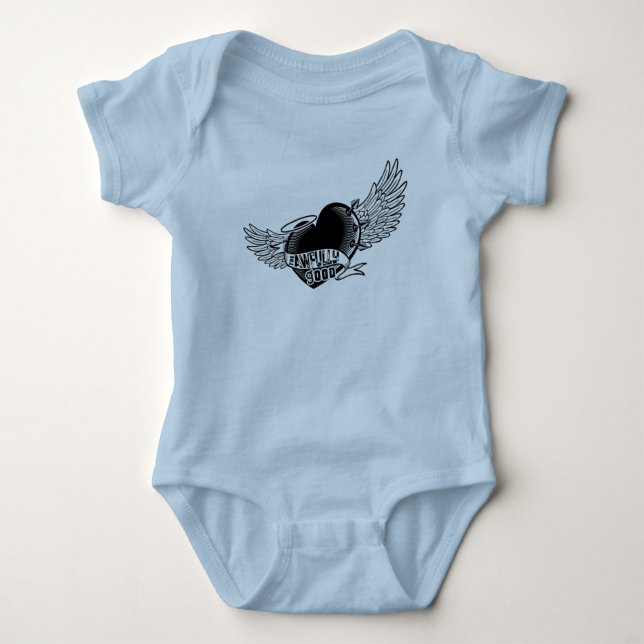 The Awfully Good Baby One Piece - Blue  Bodysuit (Front)