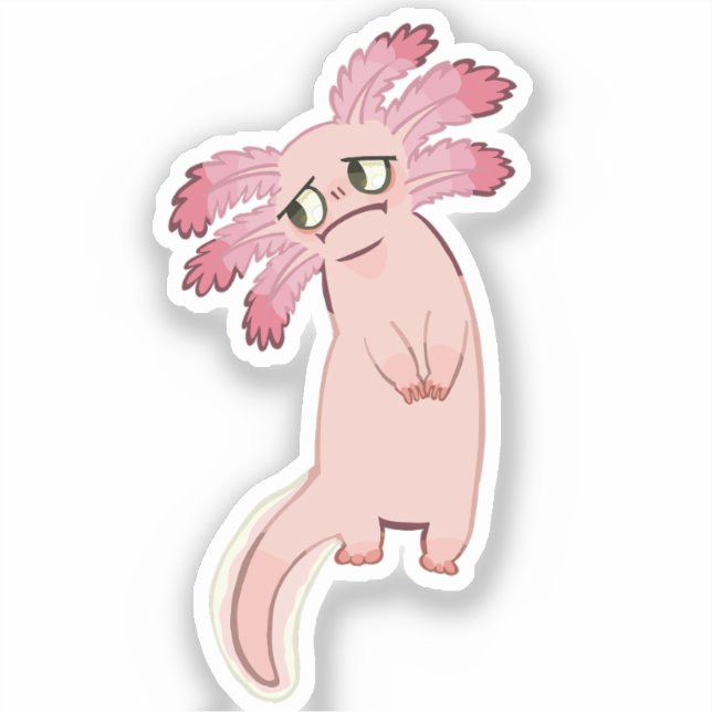 The Axolotl // Custom-Cut Vinyl Sticker (Front)