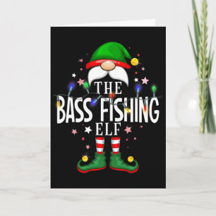 The B Fishing Elf Christmas Family Pajama Party  Card