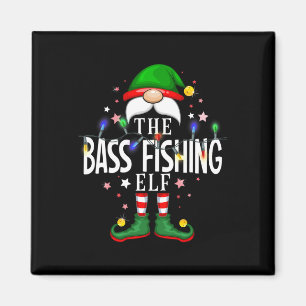 The B Fishing Elf Christmas Family Pajama Party  Magnet