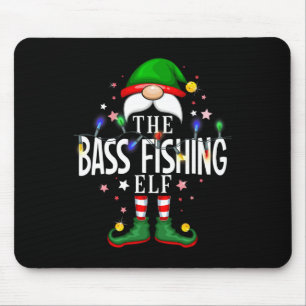 The B Fishing Elf Christmas Family Pajama Party Mouse Pad