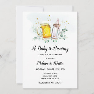 The Baby is Brewing Baby Shower Invitation Cards