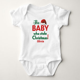 The Baby who stole Christmas with Baby Name Baby Bodysuit