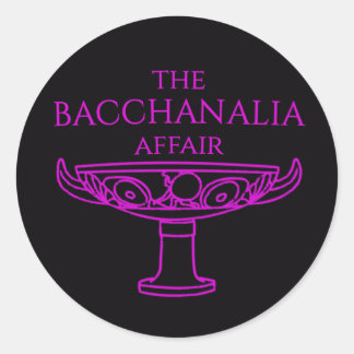 The Bacchanalia Affair round stickers