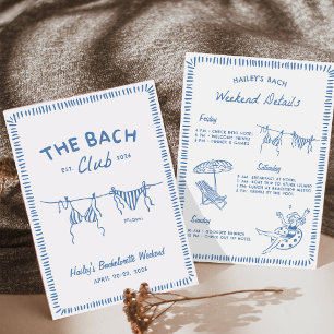The Bach Club Bachelorette Weekend Itinerary Invitation